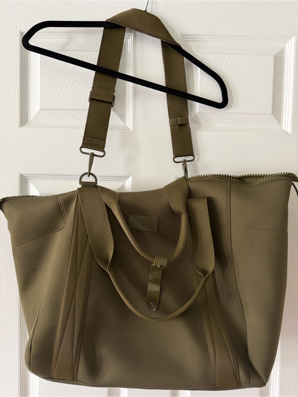 Dagne Dover Olive Duffel with Detachable Strap